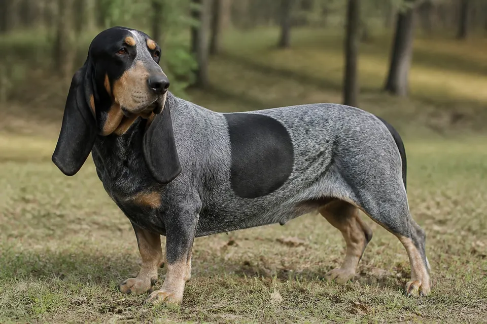 Blue Gascony Basset犬 · 正面