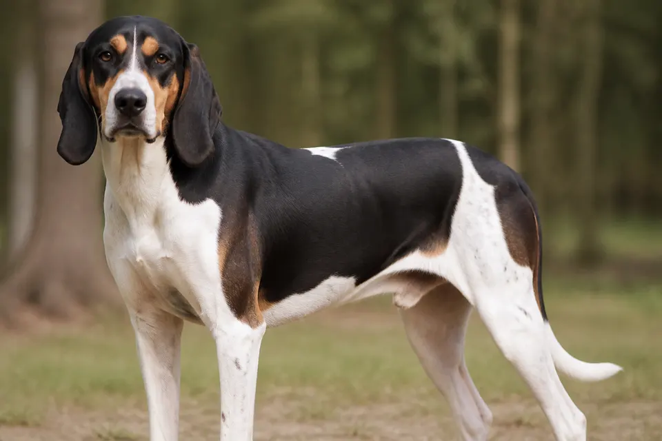 Great Anglo-French Tricolour Hound犬 · 正面